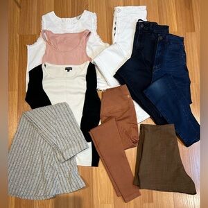 XS Capsule Wardrobe Bundle – 9 Pieces (Jeans, Tops, Skirt, Leggings, Shorts)